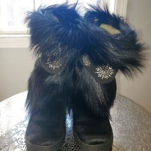 (New) Oscar Sport Genuine Goat Hair Fur and Leather Apres Boots Size EU40 (US 9)